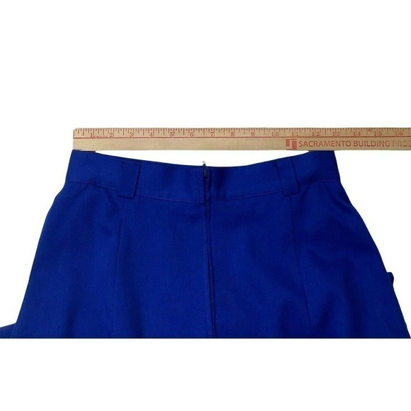 Skirt Midi Pencil 4 Slits Size S/M 38 Bright Blue Zip Tailor Made Austria Vtg - Picture 4 of 12